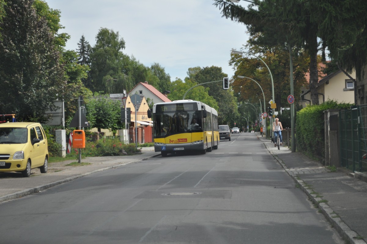 Solaris Urbino 18 auf der Linie 134 nach Kladow Hottengrund. Aufgenommen am 18.08.2013