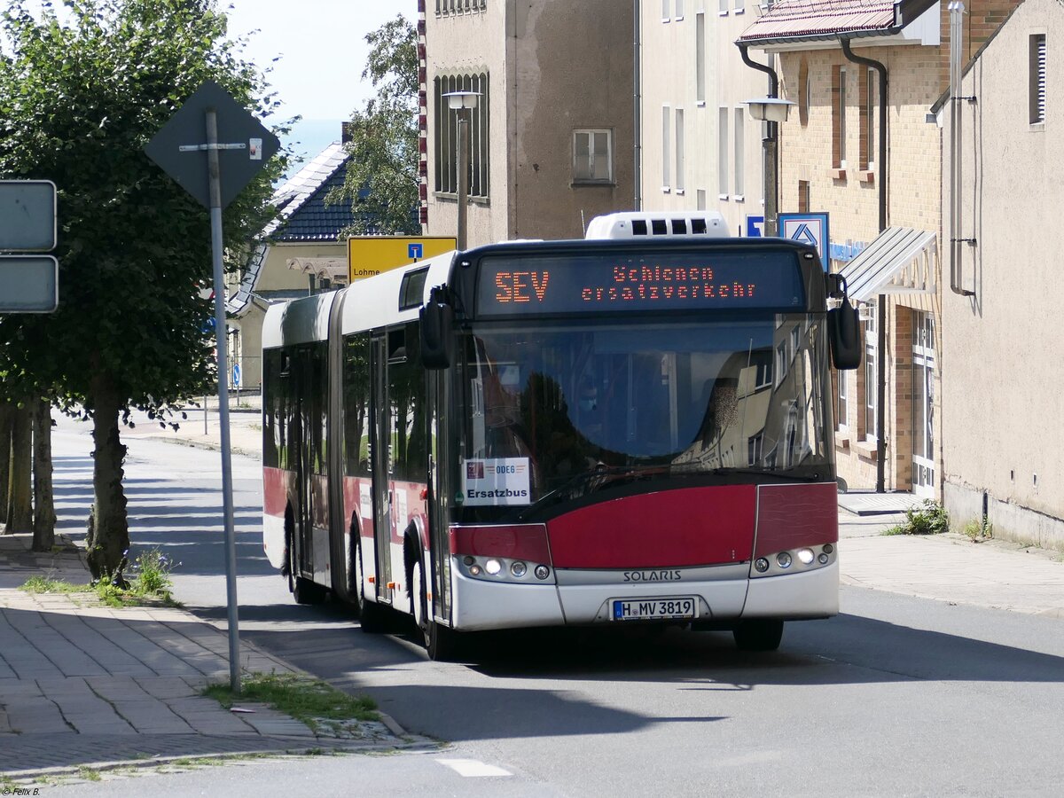 Solaris Urbino 18 von Miabus aus Deutschland (ex Braunschweiger Verkehrs-GmbH; BS-XY 702) in Sassnitz am 08.08.2021