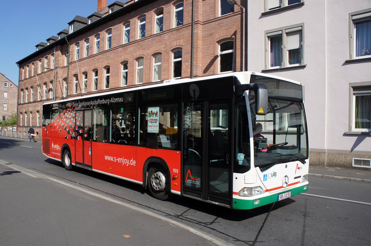 Stadtbus Aschaffenburg / Verkehrsgemeinschaft am Bayerischen Untermain (VAB): Mercedes-Benz Citaro der Stadtwerke Aschaffenburg Verkehrs-GmbH (STWAB), aufgenommen im September 2016 in der Nähe vom Hauptbahnhof in Aschaffenburg.