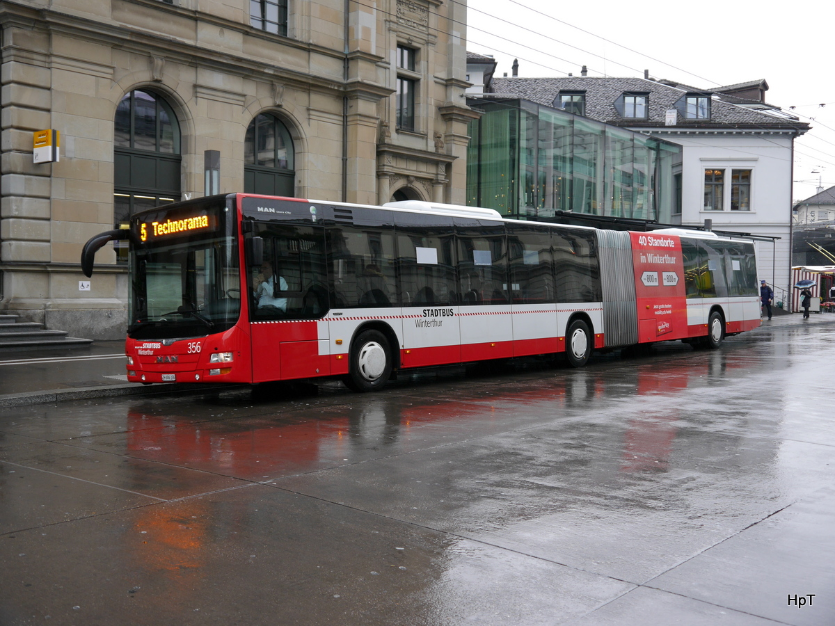 Stadtbus Winterthur - MAN Lion`s City Nr.356  ZH 886356 unterwegs auf der Linie 5 in Winterthur am 25.10.2016