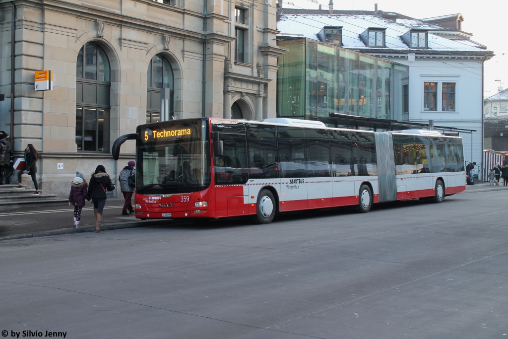 Stadtbus Winterthur Nr. 359 (MAN A40 Lion's City GL) am 28.1.2017 beim Hauptbahnhof