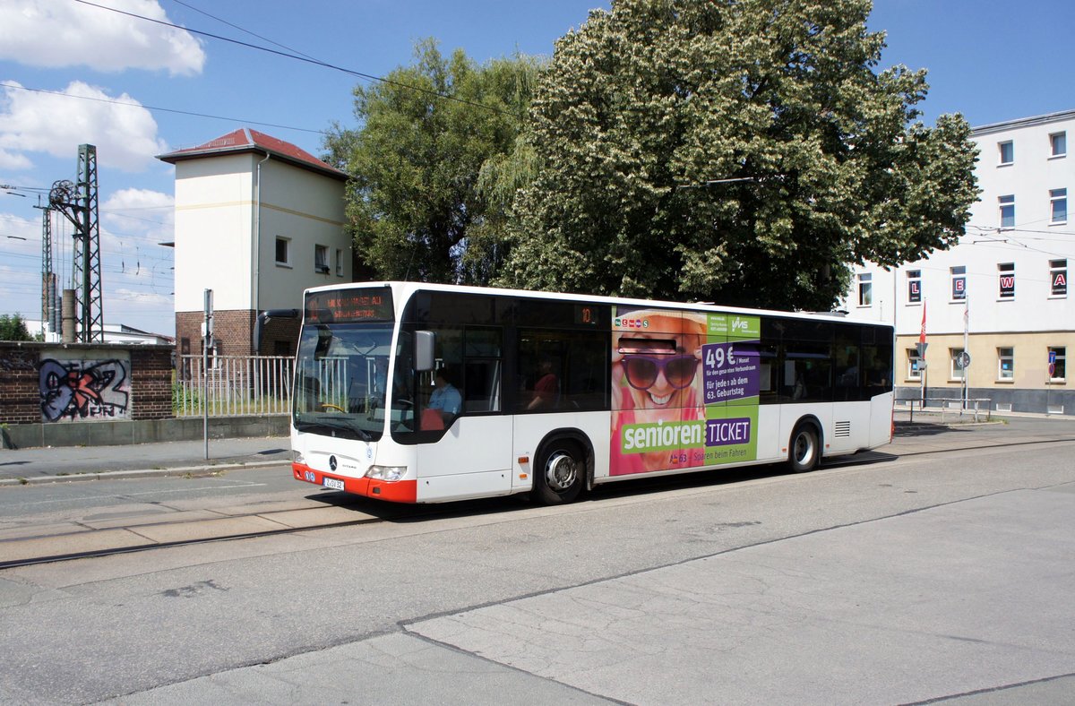 Stadtbus Zwickau: Mercedes-Benz Citaro Facelift der SVZ Zwickau, aufgenommen im Juli 2018 am Hauptbahnhof in Zwickau.