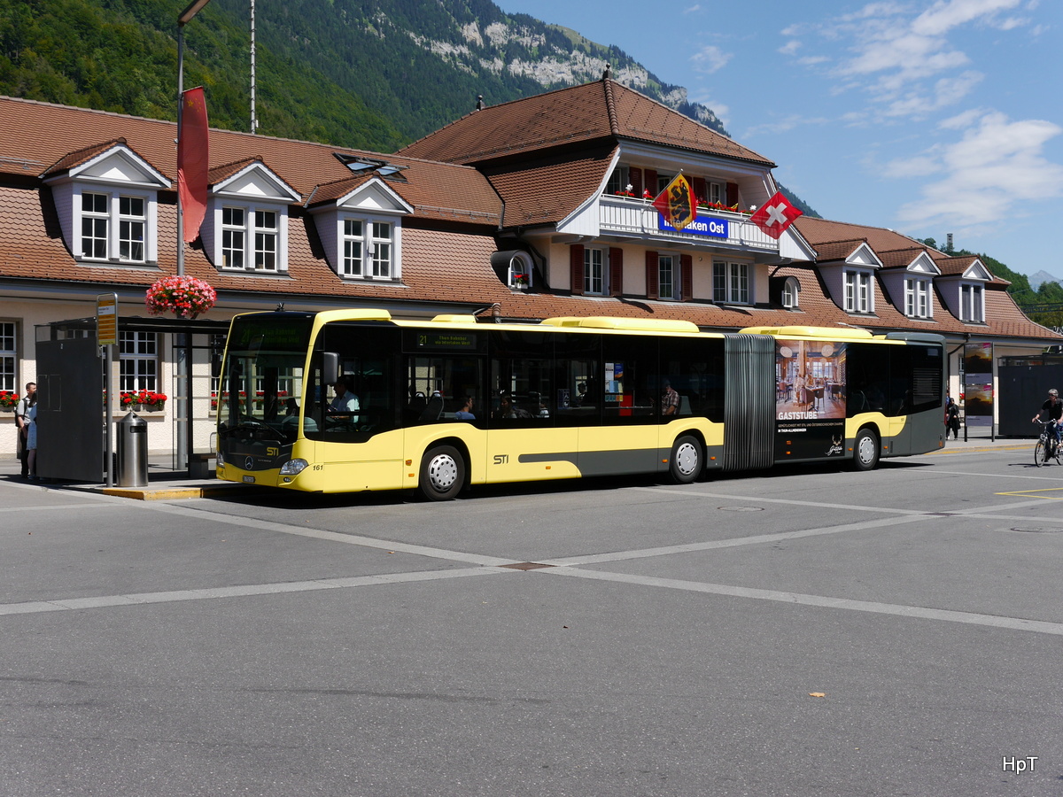 STI  - Mercedes Citaro  Nr.161  BE  752161 vor dem Bahnhof Interlaken Ost am 05.08.2017