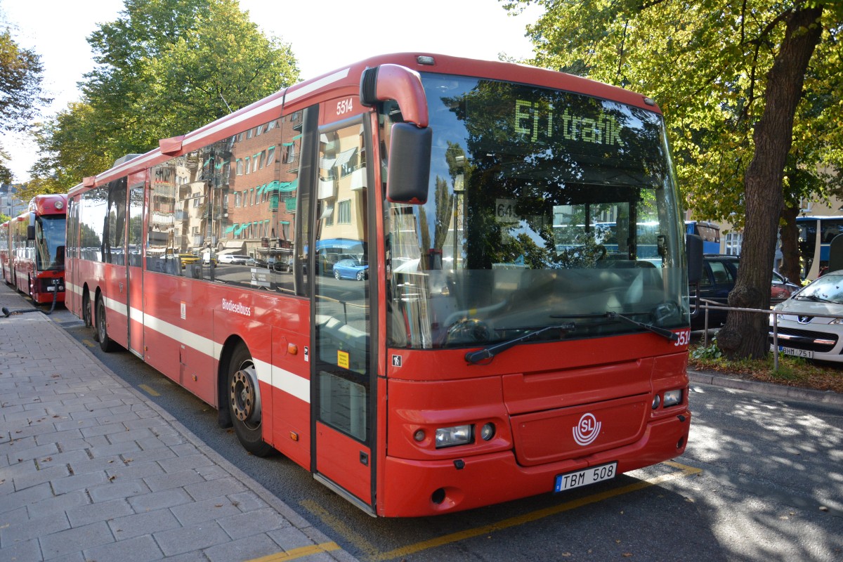TBM 508 (Volvo 8500) abgestellt an der Östra station Stockholm am 18.09.2014.
