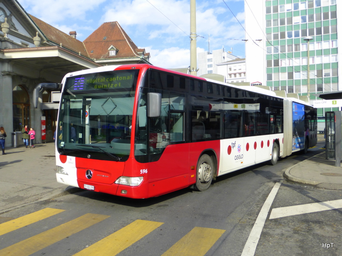 tpf - Mercedes Citaro Nr.596  FR 300398 unterwegs auf der Linie 8 in Fribourg am 14.02.2015