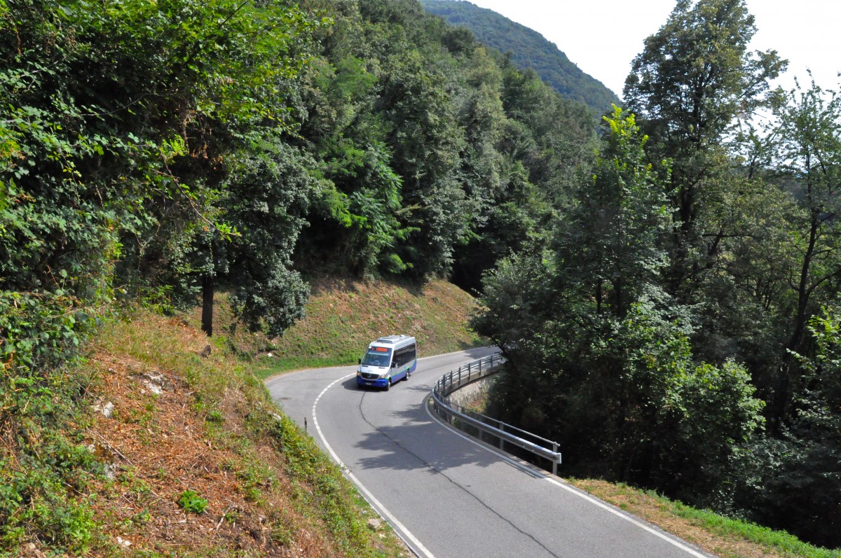 TPL, Lugano. Mercedes-Benz Sprinter (Nr.106) zwischen Pregassona und Cureggia. (31.7.2015)