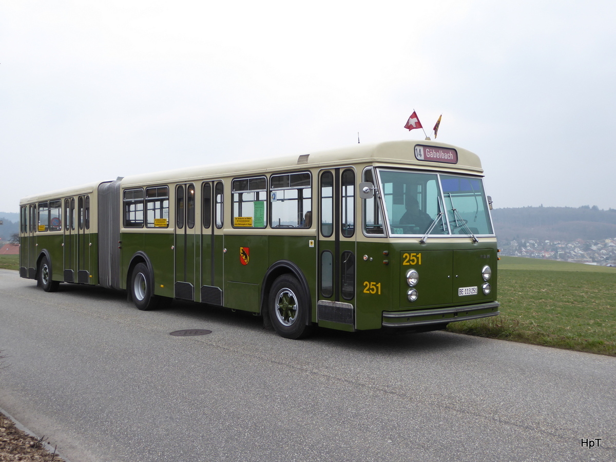 Tramverein Bern / ex Bern Mobil - Fototreff mit dem Oldtimer FBW 251 in Bern 12.03.2016