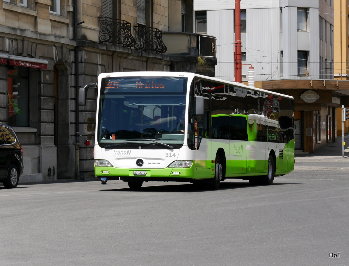 TransN - Mercedes Citaro  Nr.314  NE  48214 unterwegs auf der Linie 301 in La Chaux de Fonds am 09.07.2016