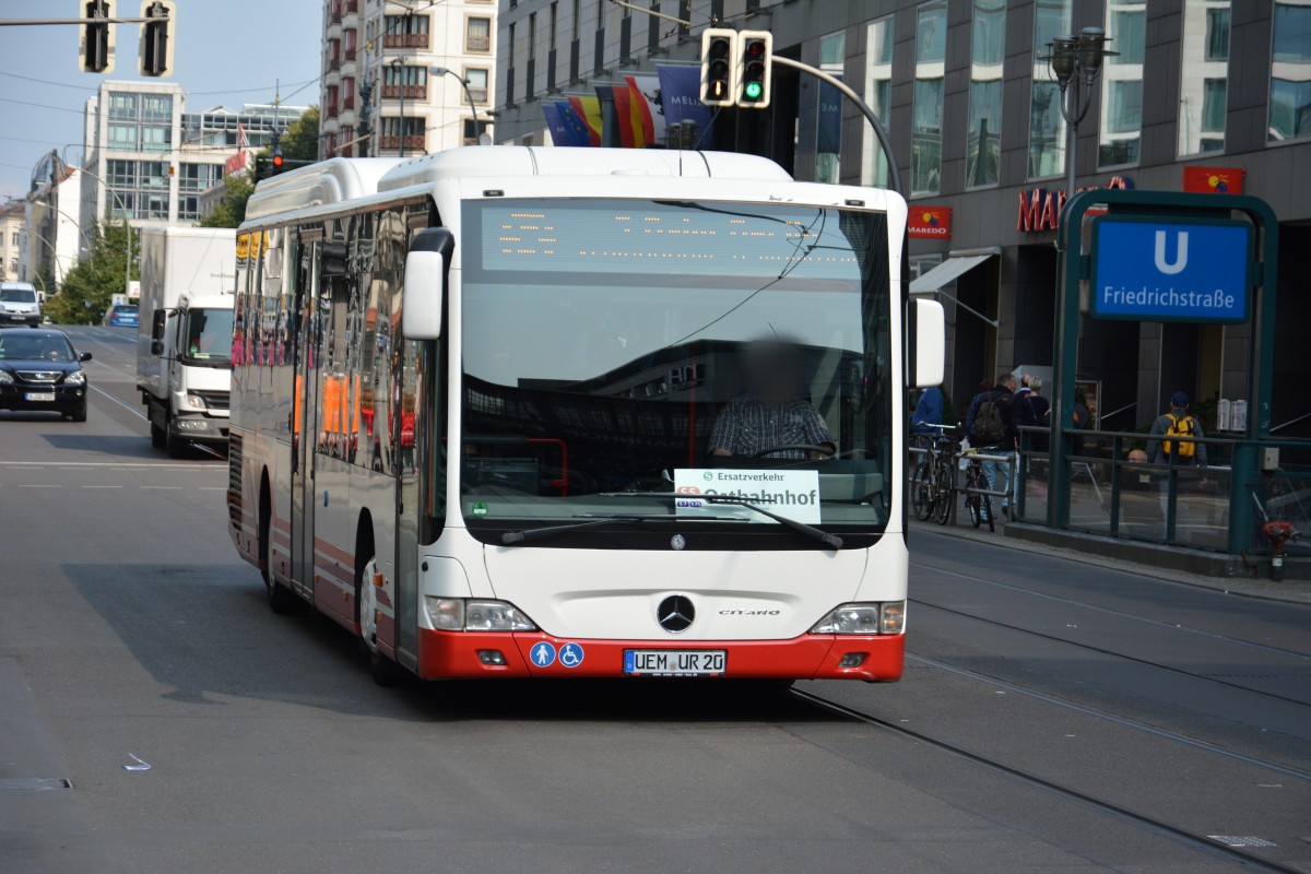 UEM-UR 20 (Mercedes Benz O530Ü Low Entry) ist auch am 21.08.2014 mit dabei beim SEV für die Berliner S-Bahn.
