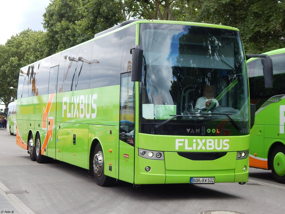 Van Hool EX16 von FlixBus/Klein Wiele aus Deutschland in Karlsruhe am 22.06.2018