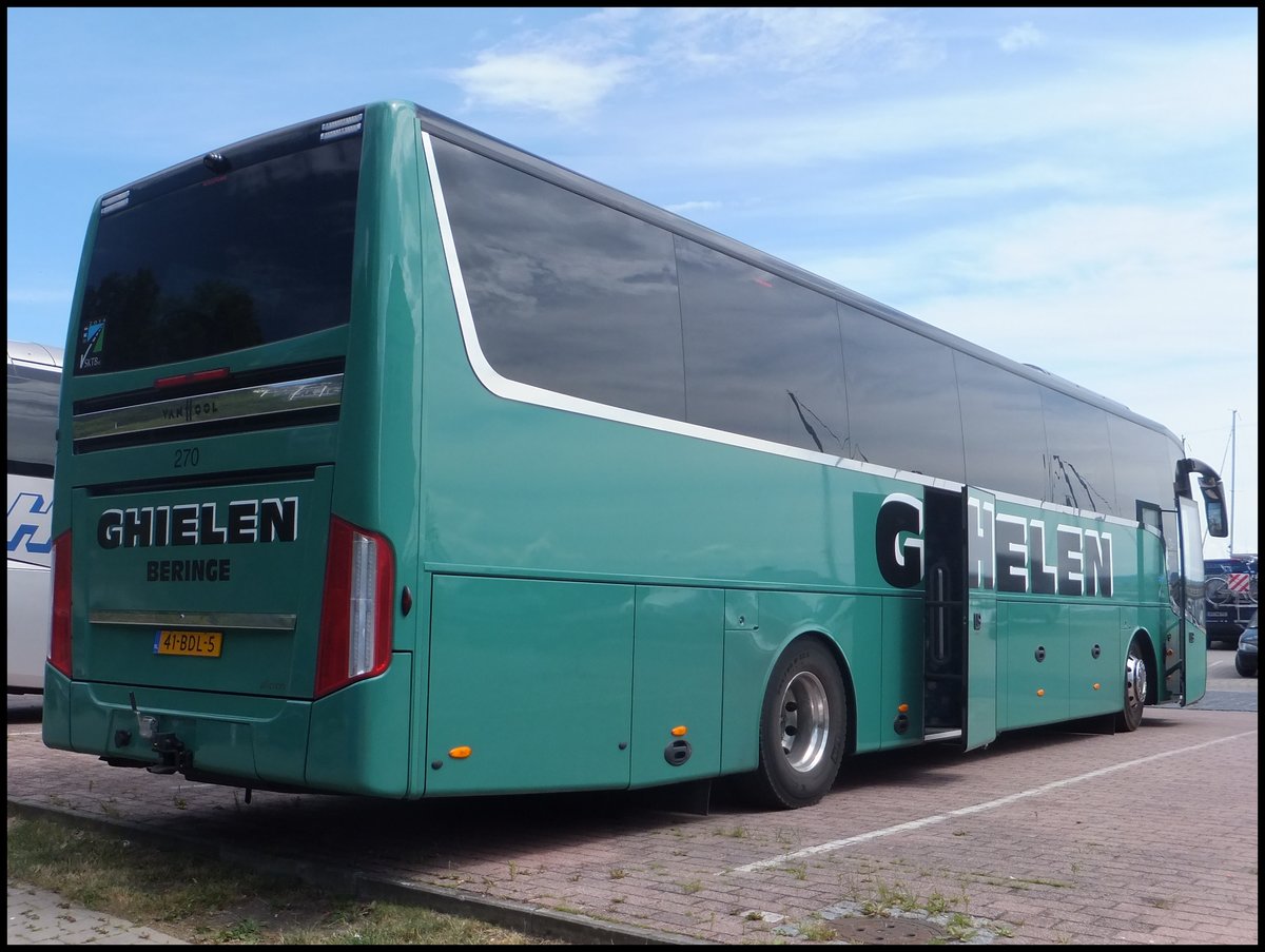 Van Hool TX16 von Ghielen aus den Niederlanden im Stadthafen Sassnitz am 26.06.2014
