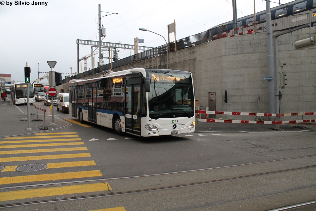 VBG/Eurobus Nr. 89 (Mercedes Citaro C2 O530) am 24.1.2015 beim Bhf. Oerlikon.
