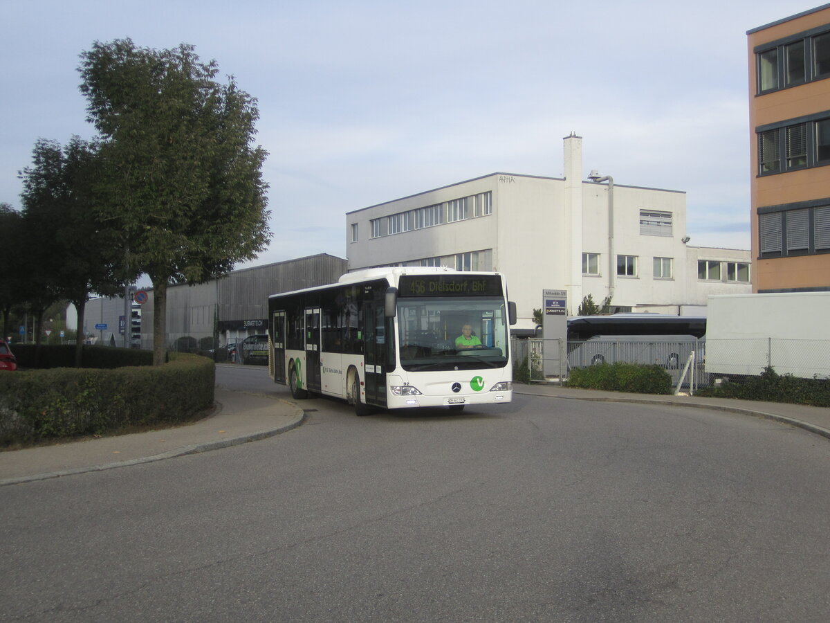 VBG/Eurobus Nr. 92 (Mercedes Citaro Facelift O530) am 23.9.2022 beim Bhf. Regensdorf/Watt