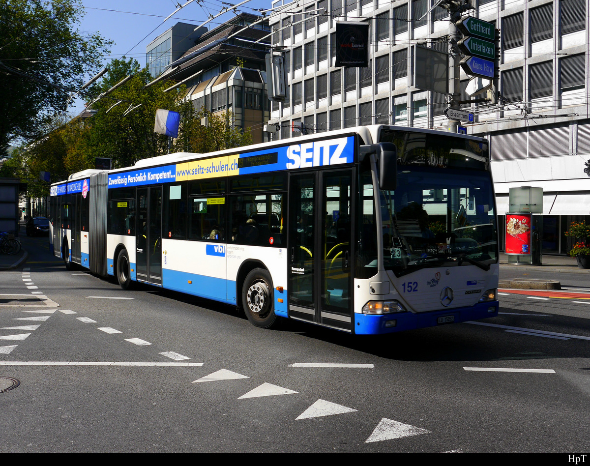 VBL - Mercedes Citaro  Nr.152  LU  15052 unterwegs auf der Linie 19 in Luzern am 27.09.2018
