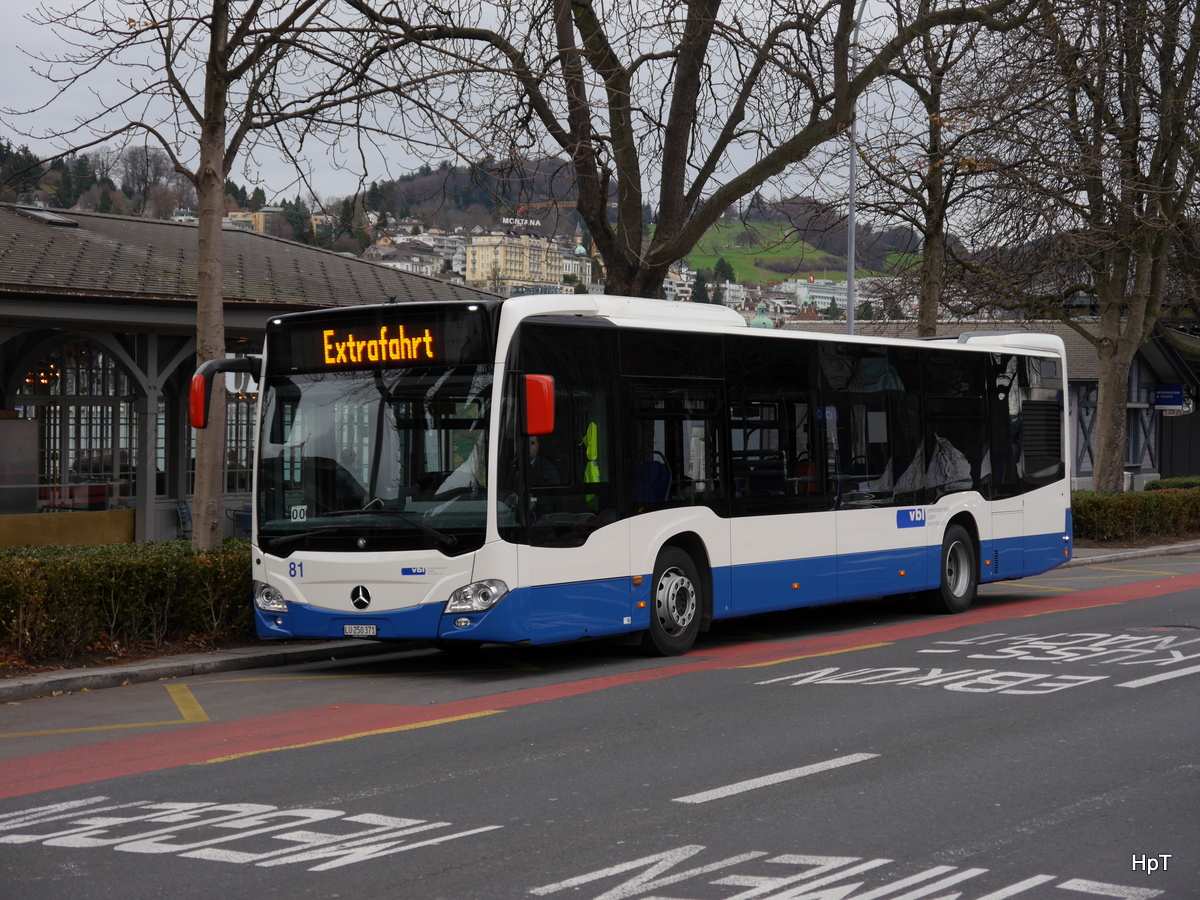 VBL - Mercedes Citaro  Nr.81 unterwegs auf Extrafahrt in Luzern am 01.12.2015