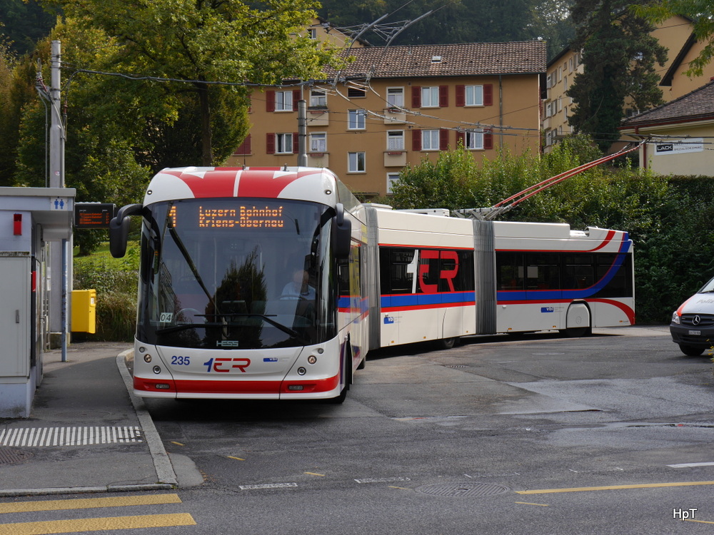 VBL - Swisstrolley BGGT-N2C Nr.235 unterwegs in Luzern am 25.09.2014