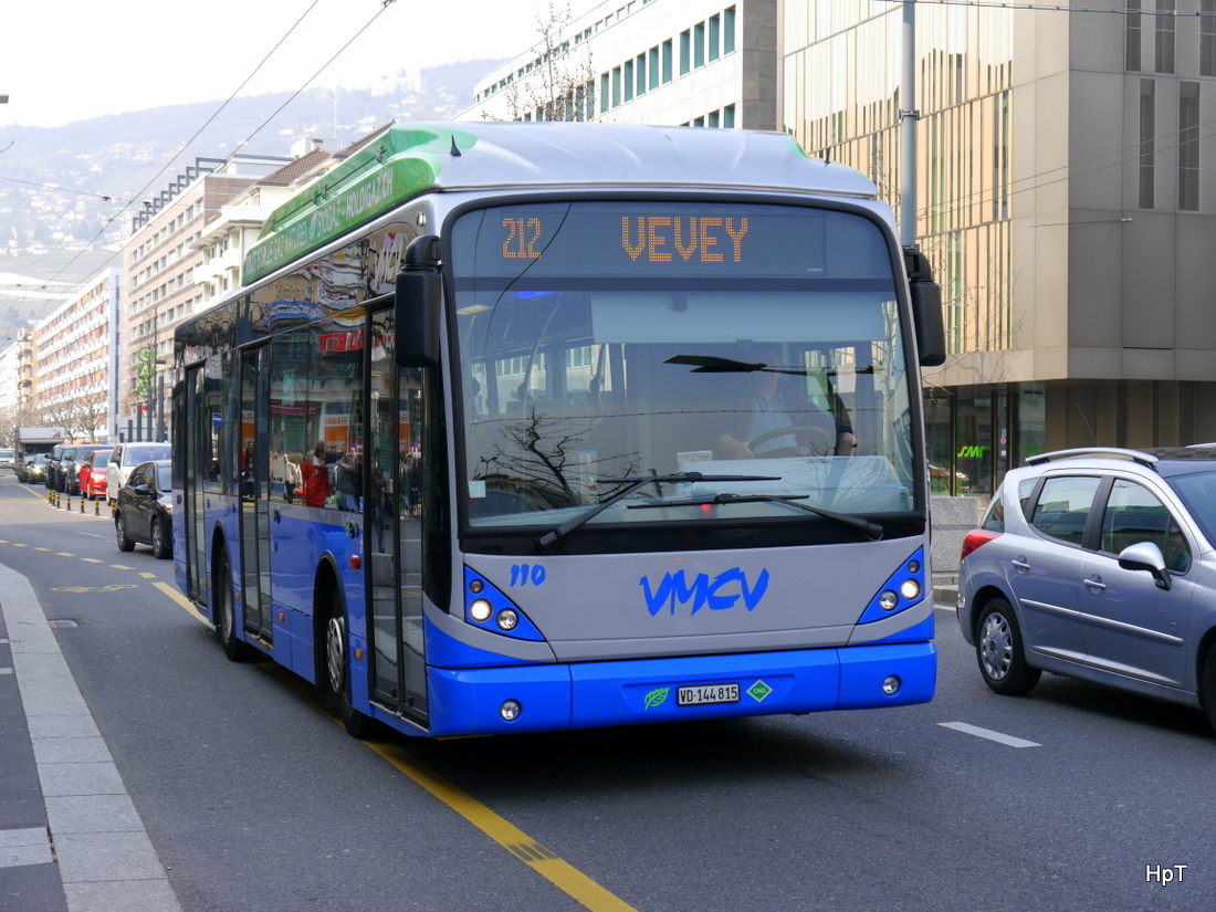 VMCV - VanHool Nr.110  VD 144815 unterwegs in der Stadt Vevey am 14.03.2015