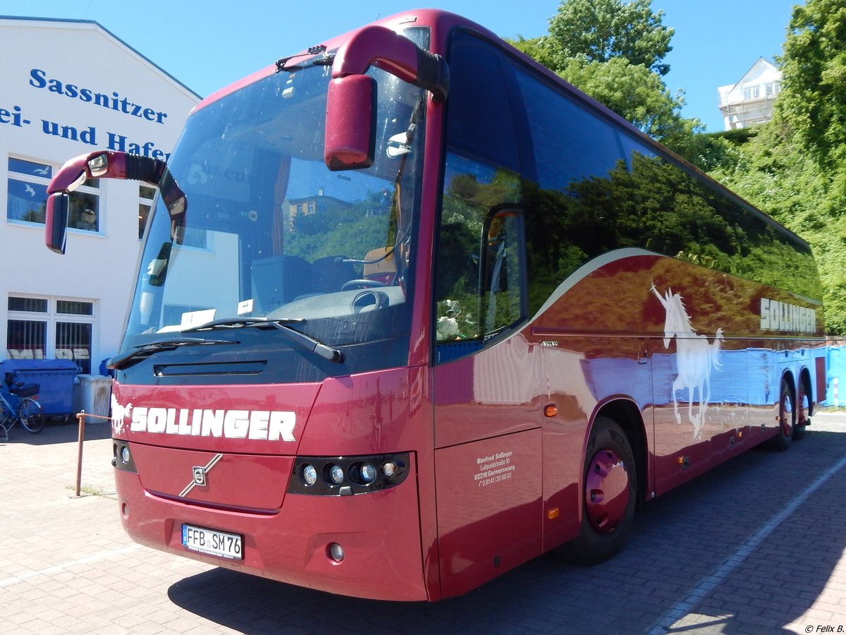 Volvo 9700 von Sollinger aus Deutschland im Stadthafen Sassnitz am 02.07.2015