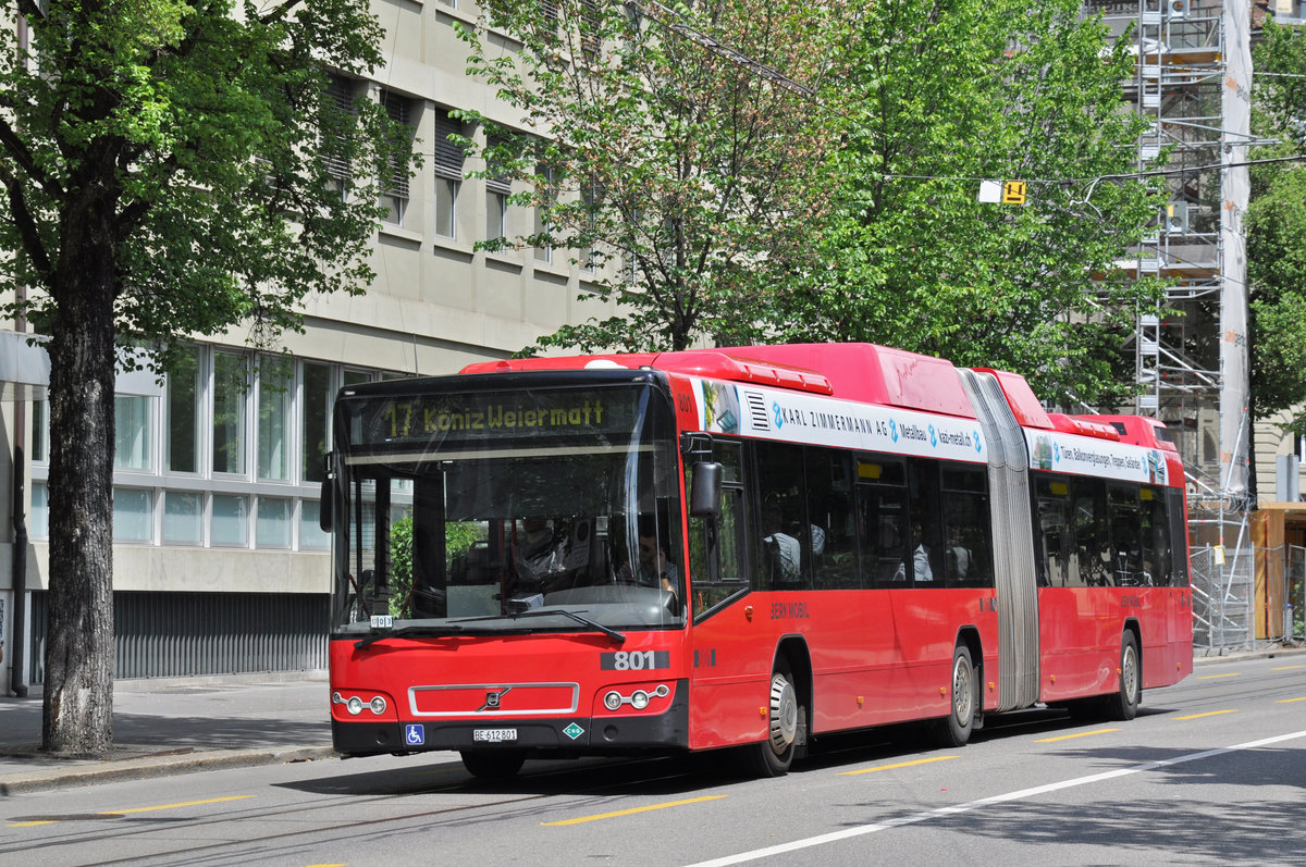 Volvo Bus 801, auf der Linie 17, fährt durch die Bundesgasse. Die Aufnahme stammt vom 22.05.2018.
