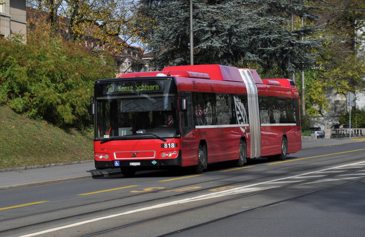 Volvo Bus mit der Betriebsnummer 818 auf der Linie 10 kurz vor der Kornhausbrcke. Die Aufnahme stammt vom 08.11.2013.