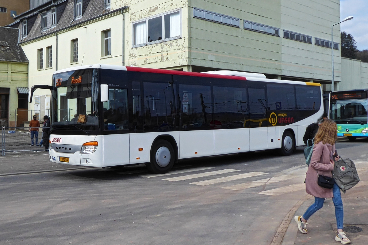 VU 4084, Setra S 416 LE, von Voyages Unsen, aufgenommen am Busbahnhof II in Ettelbrück.27.03.2019