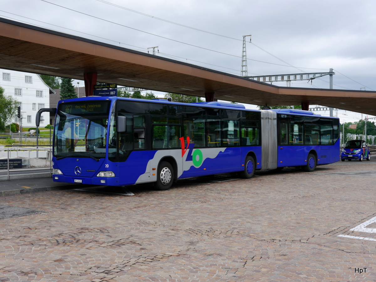 VZO - Mercedes Citaro Nr.20  ZH 41420 unterwegs auf der Linie 867 beim Bahnhof Wetzikon am 29.06.2016
