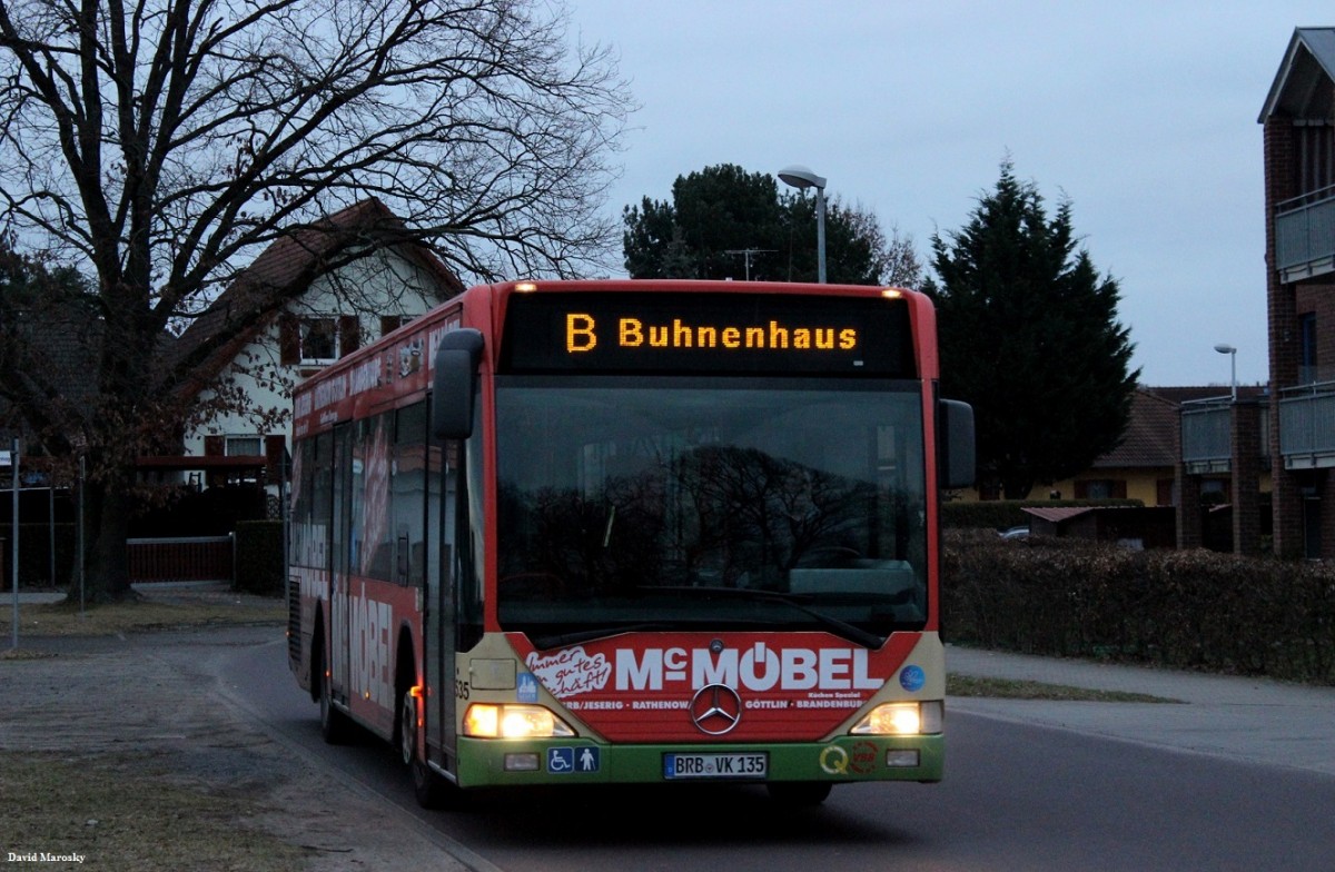 Wagen 535 der VBBr am Spechtbogen. (Citaro I) 12.03.2015