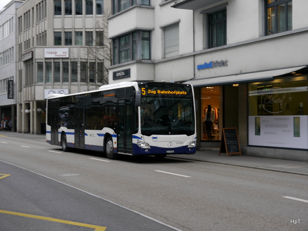 Zugerland - Mercedes Citaro Nr.108  ZG 97108 unterwegs auf der Linie 5 in Zug am 03.02.2018