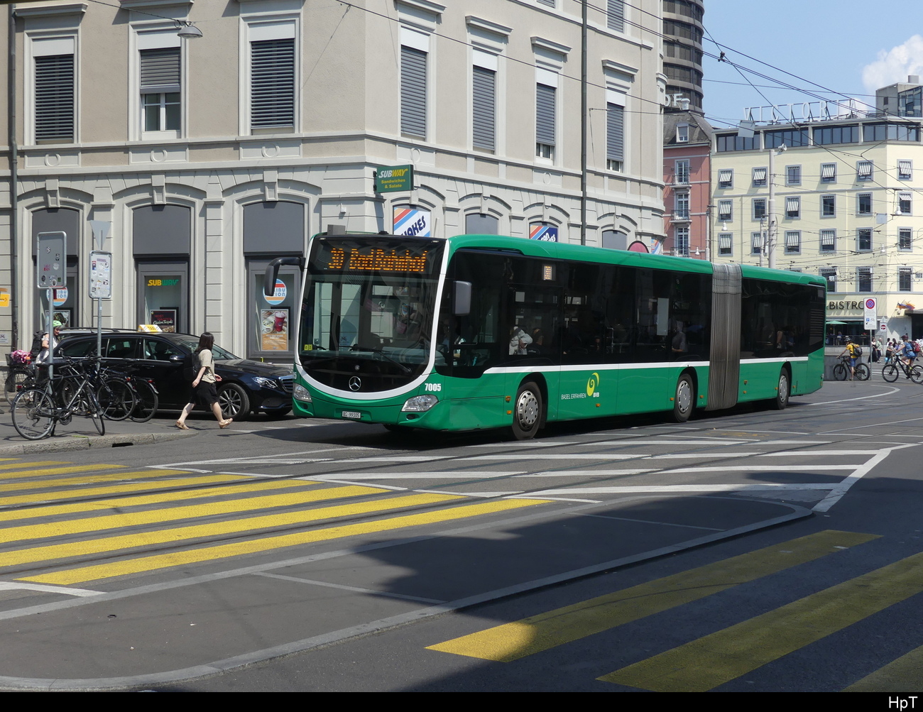 BVB - Mercedes Citaro Nr.7005 unterwegs in Basel am 10.06.2023