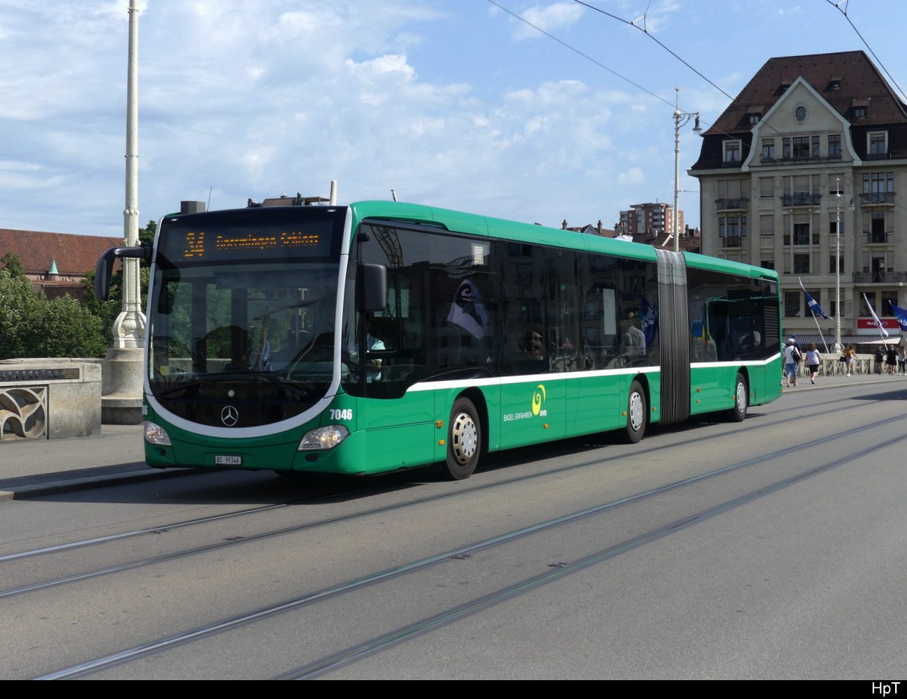 BVB - Mercedes Citaro Nr.7046  BS 99346 unterwegs aus der Linie 34 in Basel am 17.07.2023