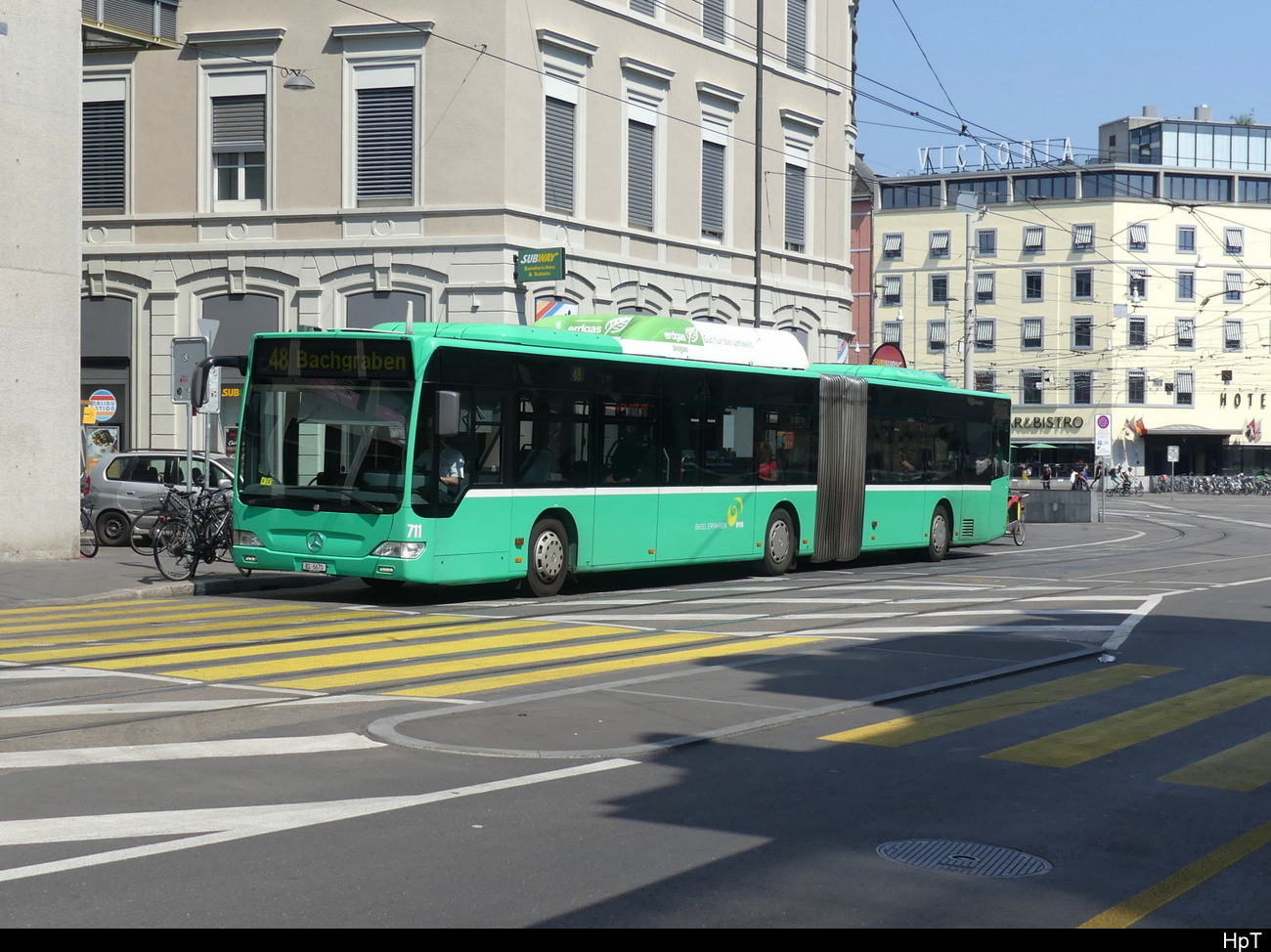 BVB - Mercedes Citaro Nr.711 unterwegs in Basel am 10.06.2023