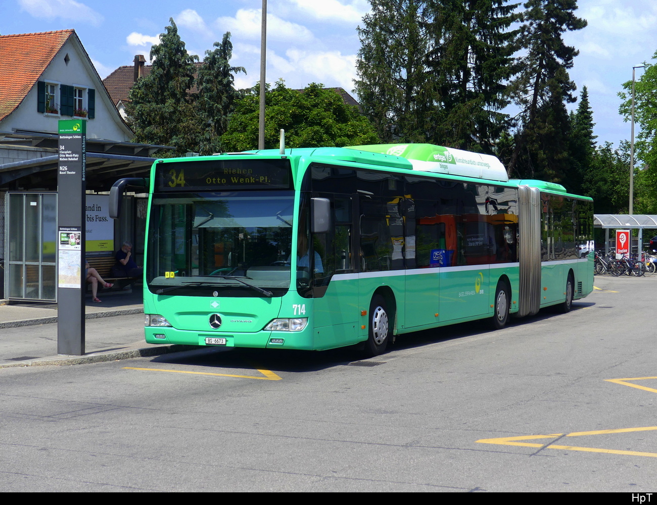 BVB - Mercedes Citaro Nr.714 unterwegs in Bottmingen am 10.06.2023