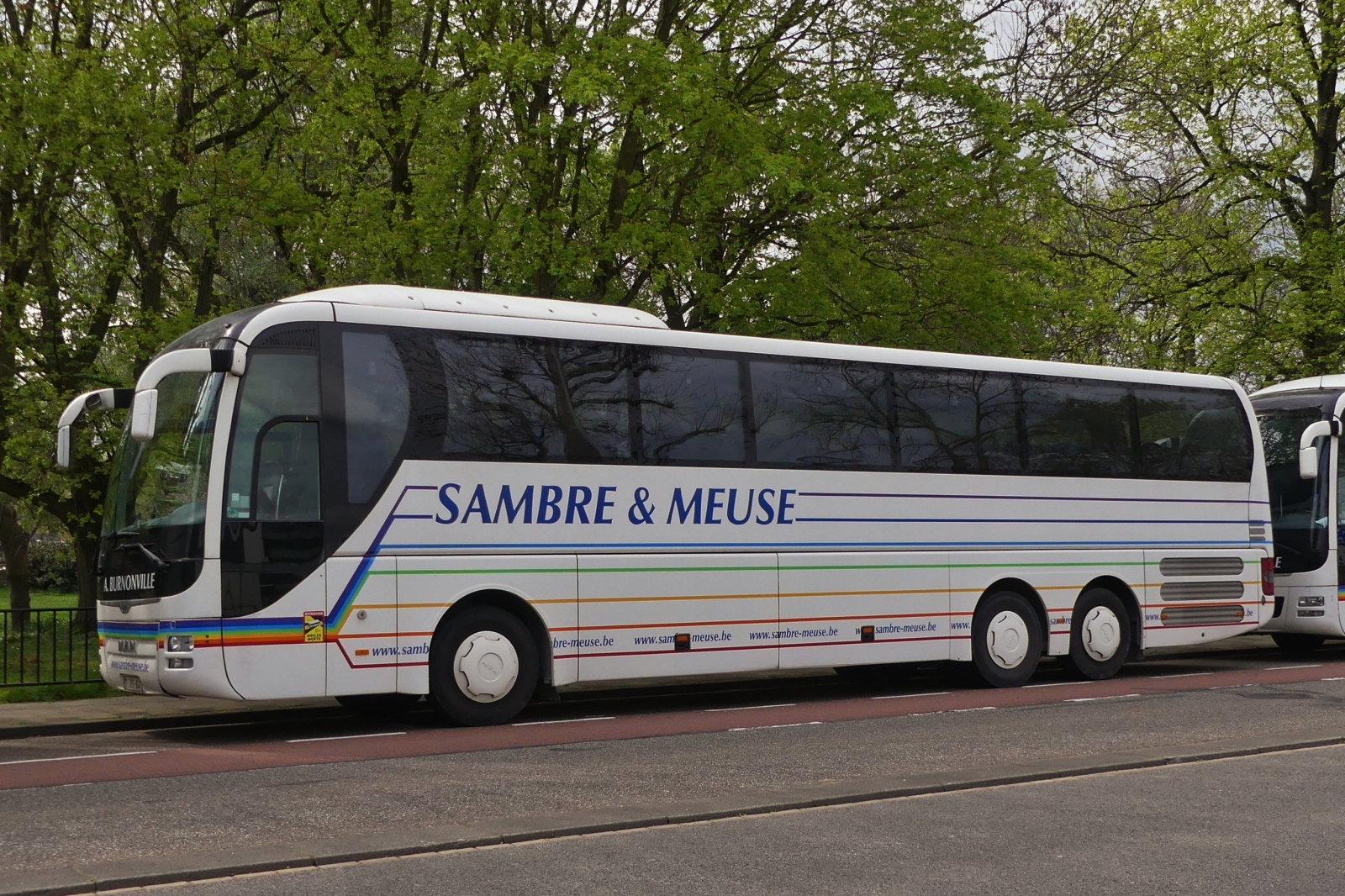 MAN Lion’s Coach, von der Reisegesellschaft Sambre Meuse, stand Anfang April in Maastricht am Straßenrand.