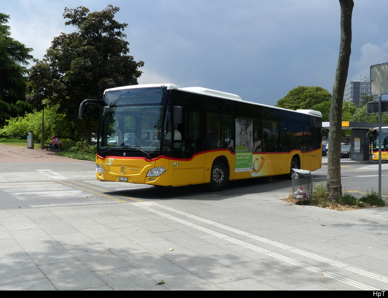 Postauto - Mercedes Citaro  NE  73677 unterwegs in Yverdon am 04.06.2023