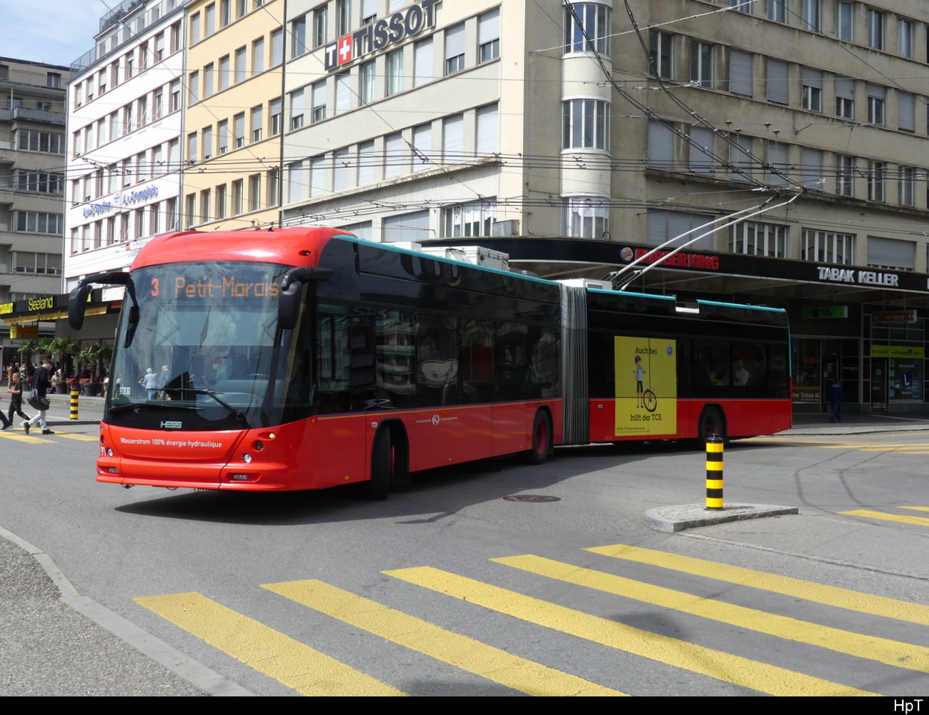 VB Biel - Hess Trolleybus  Nr.91 unterwegs in der Stadt Biel am 07.05.2023