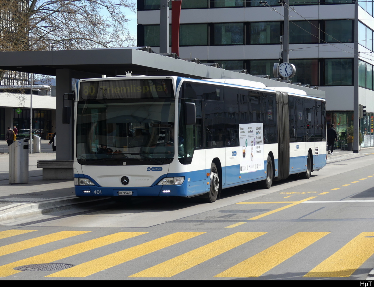 VBZ - Mercedes Citaro Nr.401  ZH  745401 unterwegs auf der Linie 80 in Altstetten am 10.04.2023
