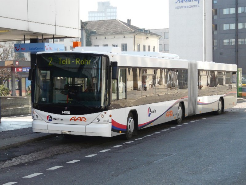 AAR  - Scania - Hess Gelenk-Bus Nr.164 AG  441164 unterwegs in Aarau am 24.02.2008