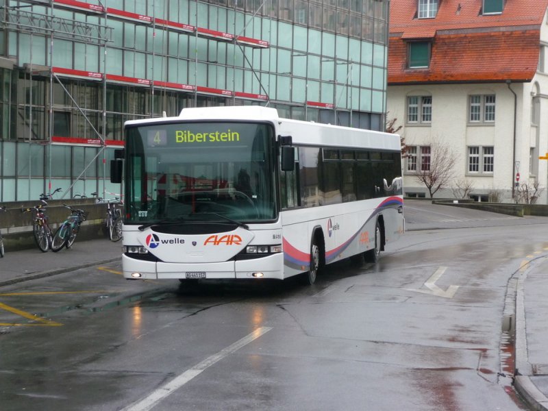 AAR - Scanis Bus Nr.157 AG 441157 unterwegs auf der Linie 4 in Aarau am 07.02.2009