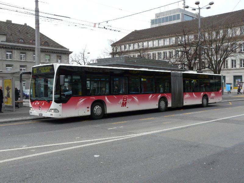 ABM - Mercedes Citaro Gelenkbus Nr.3  BE 281744 unterwegs von Biel nach Meinisberg bei der Haltestelle in dem Bahnhof in Biel / Bienne am 19.10.2007