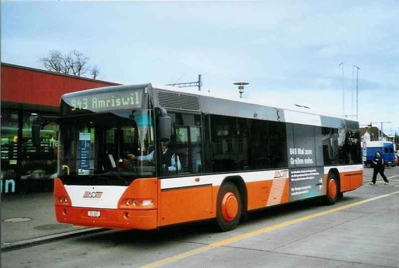 AOT Amriswil Nr. 11/TG 693 Neoplan 2004; am 4.2.2008 am Bahnhof Amriswil.