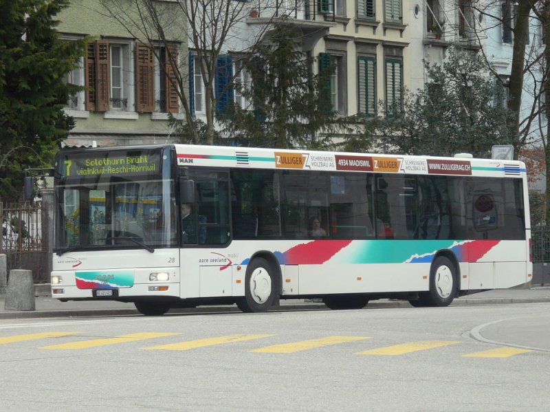 asm - MAN Bus Nr.28 unterwegs auf der Linie 7 der BSU in Solothurn am 15.03.2009