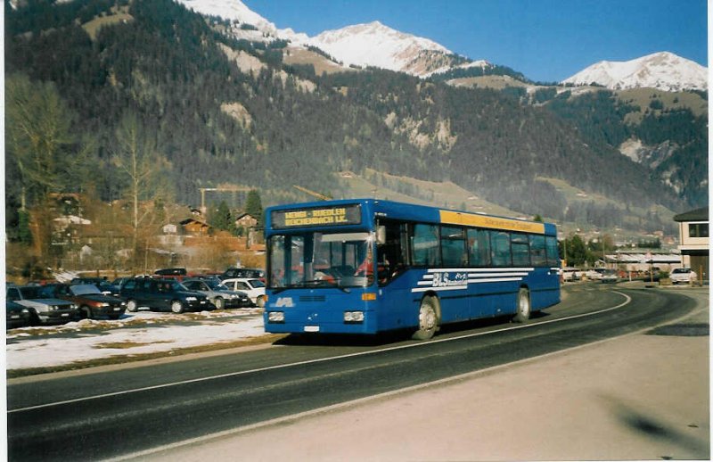 Aus dem Archiv: AFA Adelboden (BLS) 3/BE 26'703 Mercedes O 405N Jahrgang 1992 am 30. Dezember 1998 Frutigen, Bahnhof