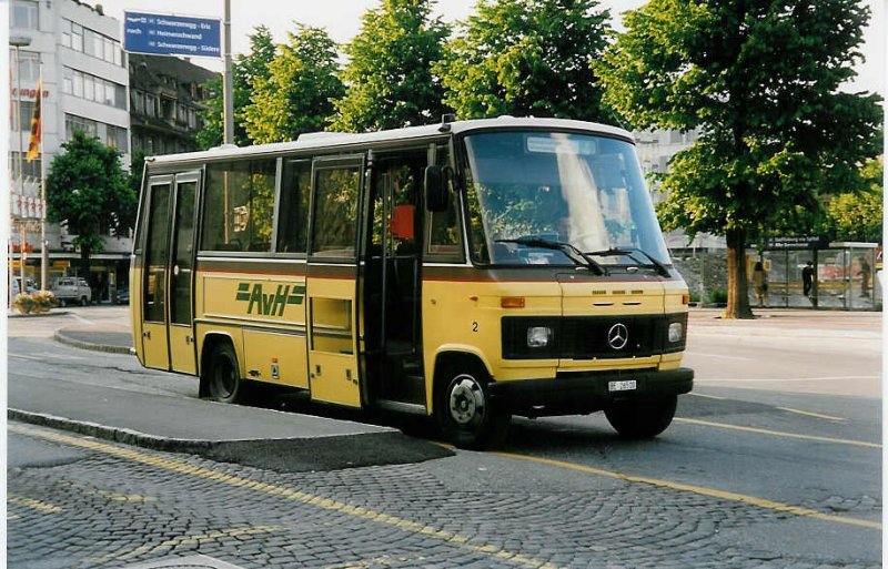 Aus dem Archiv: AvH Heimenschwand Nr. 2/BE 26'510 Mercedes/Auwrter (ex STI Thun Nr. 40) am 22. Juni 1999 Thun, Bahnhof