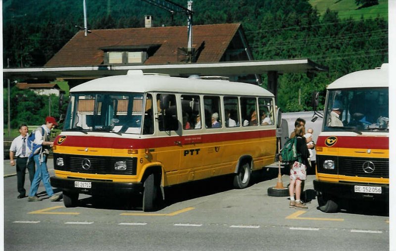 Aus dem Archiv: Geiger, Adelboden Nr. 6/BE 26'710 Mercedes O 309 am 22. Juli 1996 Reichenbach, Bahnhof