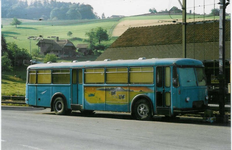 Aus dem Archiv: Kafi-Bus, Seftigen FBW/R&J (ex AFA Adelboden Nr. 15; ex P 25'504) am 25. Mai 1998 Seftigen, Bahnhof