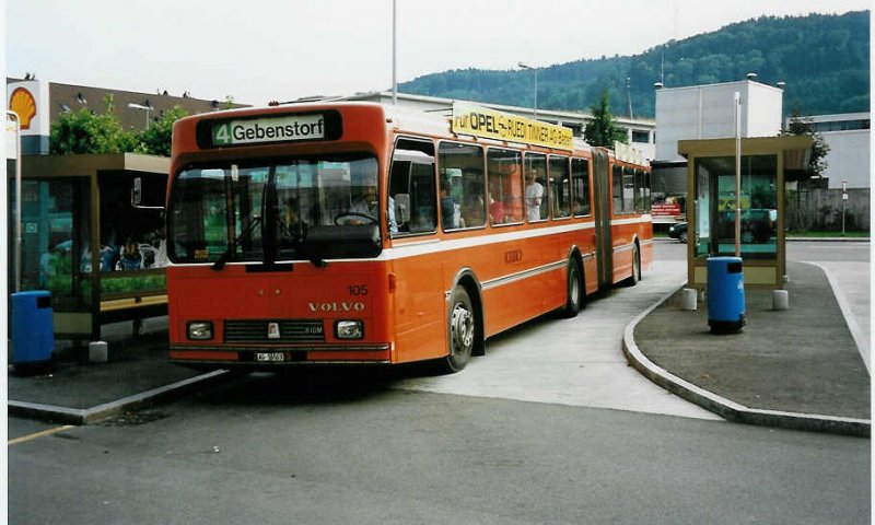 Aus dem Archiv: RVBW Wettingen 105/AG 16'503 Volvo/R&J am 4. August 1999 Spreitenbach, Shoppingcenter