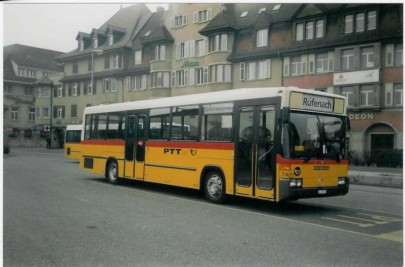 Aus dem Archiv: Voegtlin-Meyer, Brugg 74/AG 19'176 Mercedes/Hess O 405 am 7. Februar 1998 Brugg, Bahnhof