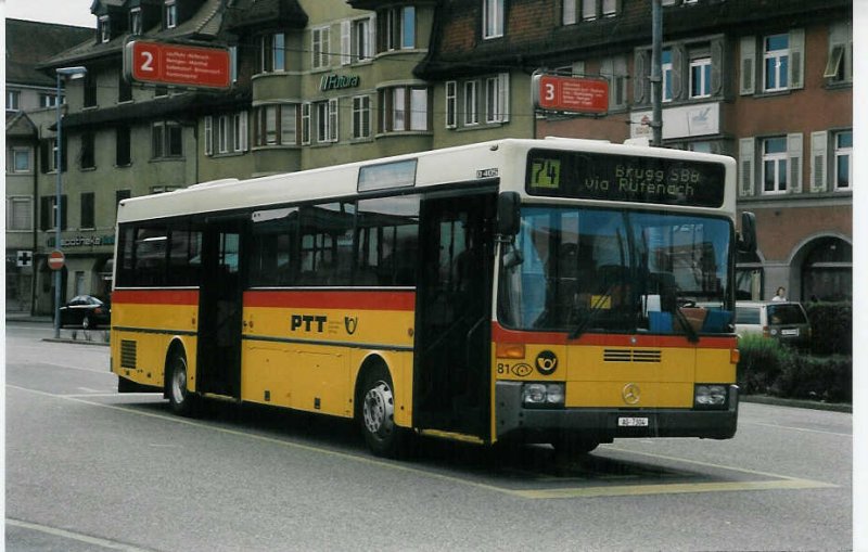 Aus dem Archiv: Voegtlin-Meyer, Brugg 81/AG 7304 Mercedes O 405 am 15. Juli 1998 Brugg, Bahnhof