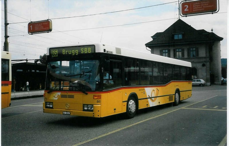 Aus dem Archiv: Voegtlin-Meyer, Brugg 86/AG 18'562 Mercedes O 405N am 15. Juli 1998 Brugg, Bahnhof