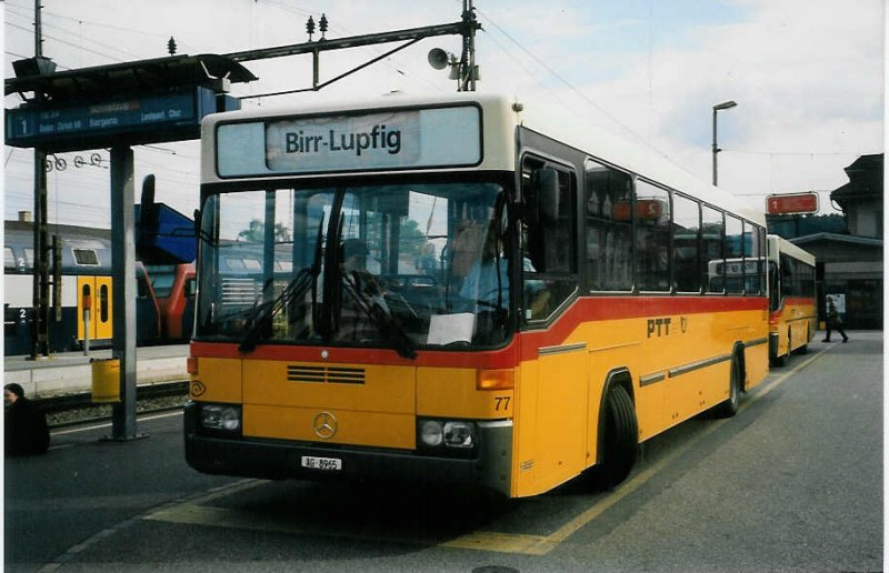 Aus dem. Archiv: Voegtlin-Meyer, Brugg 77/AG 8965 Mercedes/Hess O 405 am 15. Juli 1998 Brugg, Bahnhof